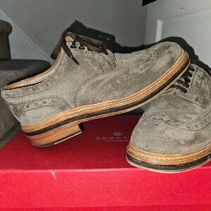 Grenson Archie Triple Welt Grey Suede Derby Brogue Shoes UK: 6 G US: 7 EU: 40